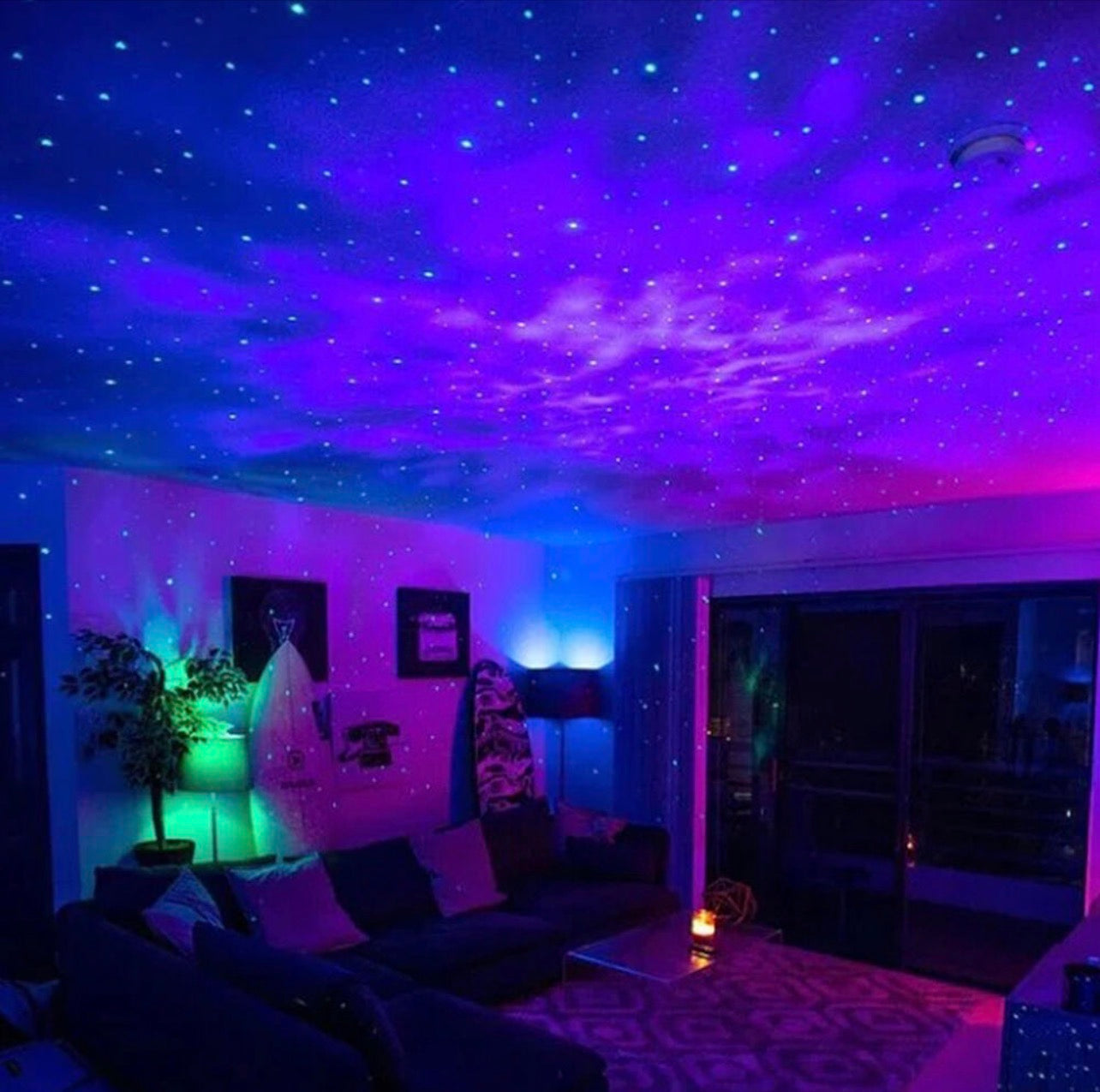 Proyector Estrellas Galaxia LED con Altavoz Bluetooth, Mando a Distancia, Temporizador y Luz Nocturna