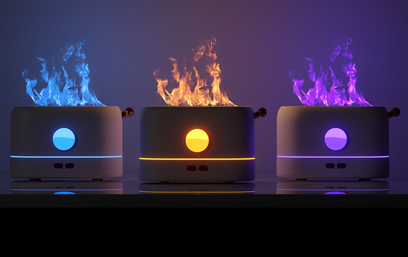 Difusor Ultrasónico Llama 7 Colores | Humidificador Aromaterapia