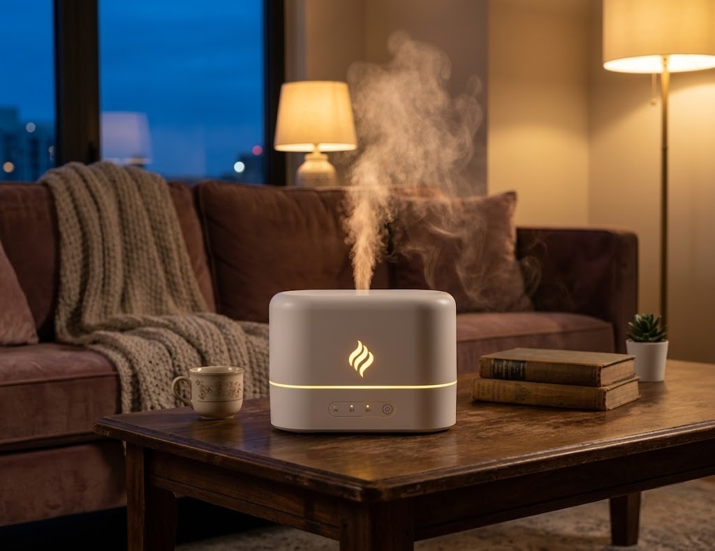 Difusor Ultrasónico Llama 7 Colores | Humidificador Aromaterapia