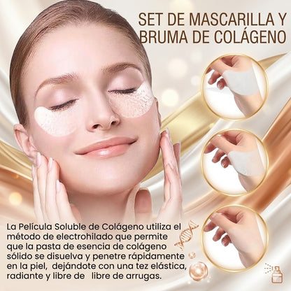 Máscara de colágeno soluble y set de spray. Tecnología coreana