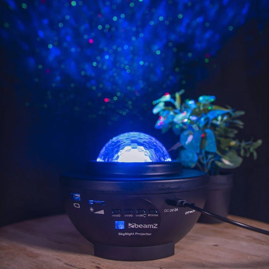 Proyector Estrellas Galaxia LED con Altavoz Bluetooth, Mando a Distancia, Temporizador y Luz Nocturna